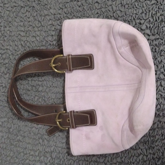 Coach Suede Leather Shoulder Bag - Picture 2 of 9